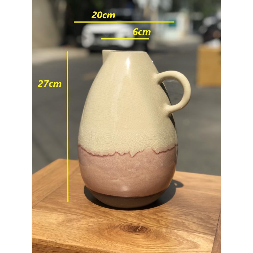 BÌNH HOA GỐM SỨ XUẤT KHẨU TRANG TRÍ DECOR BÌNH CẤM HOA XK19