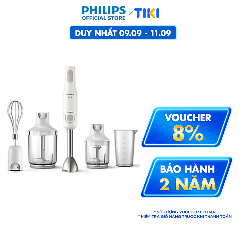 Máy xay cầm tay Promix PHILIPS HR2537 /00 650W full phụ kiện - Hàng Chính Hãng