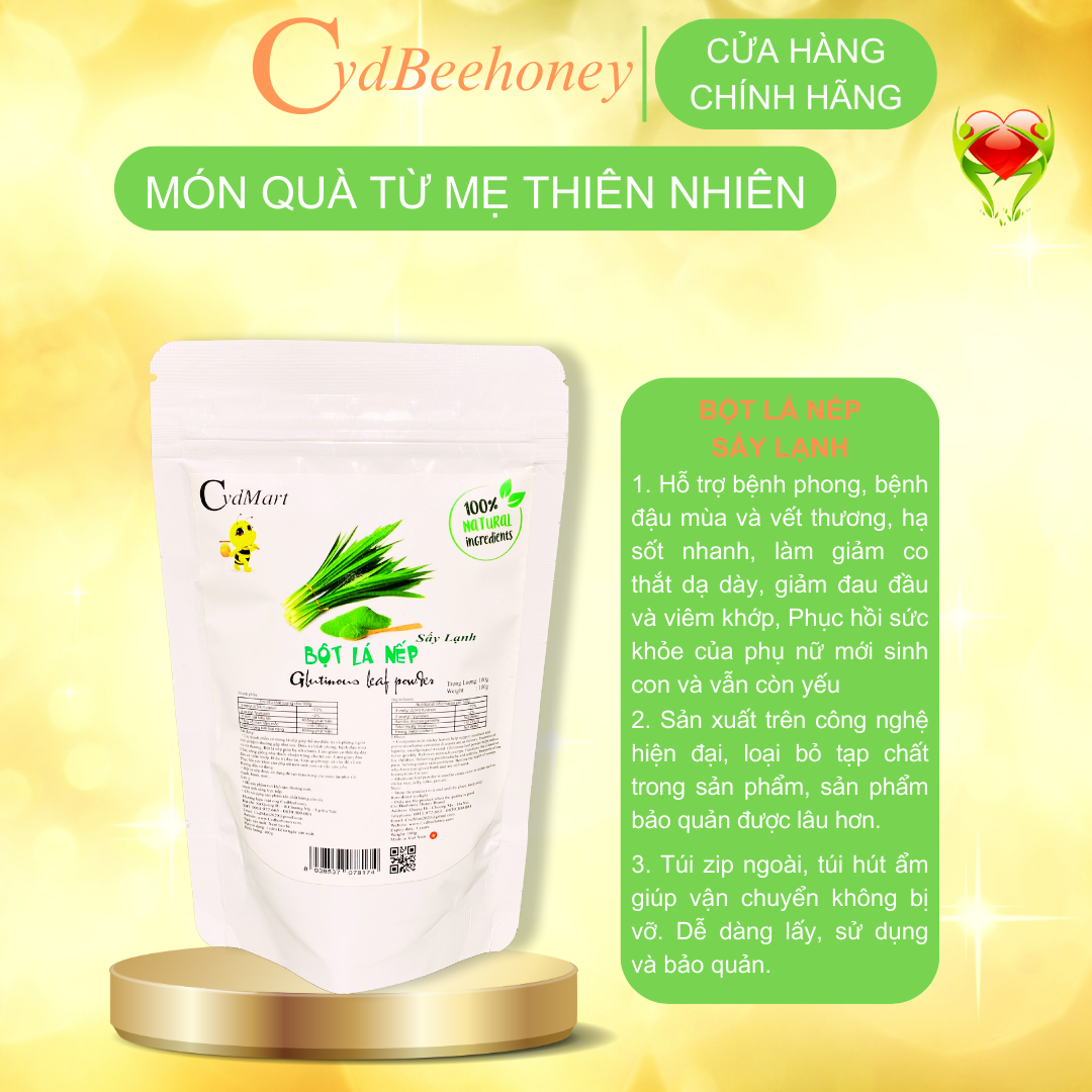 Bột Lá Nếp Sấy Lạnh CvdMart 100g - CvdMart Glutinous Leaf Powder