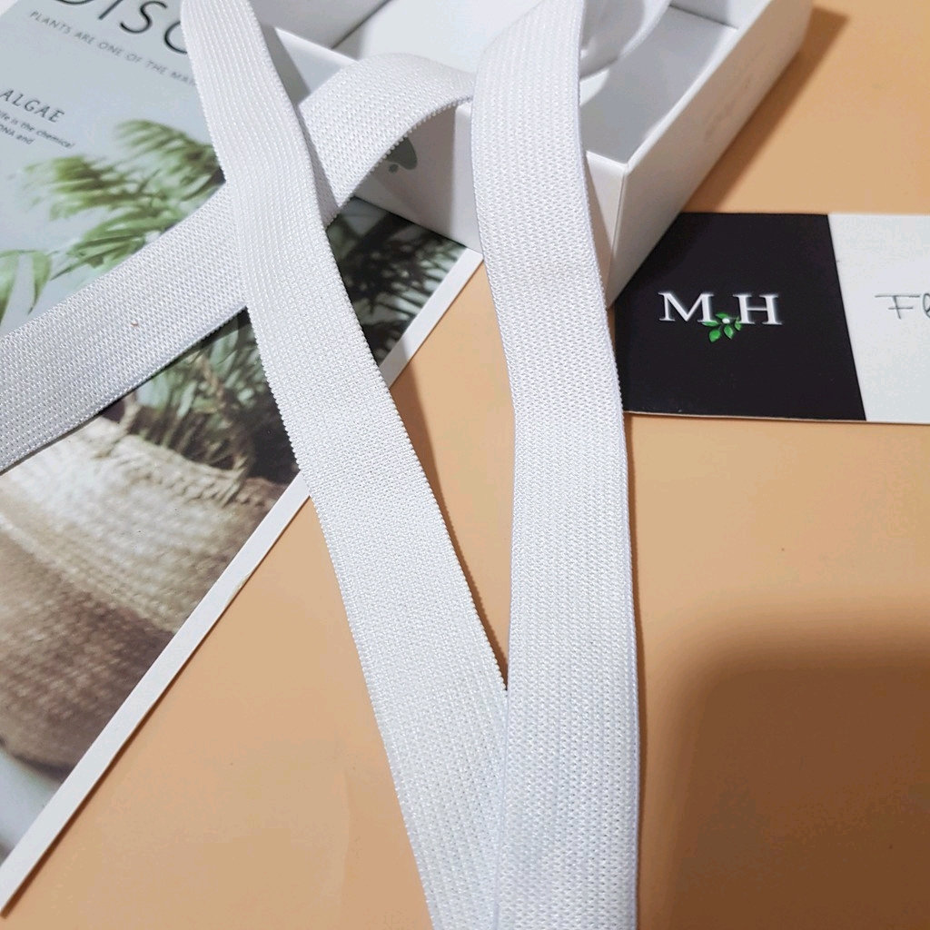 20 mét thun co giãn tốt dây chun may áo quần MaiHoa Fabric nhiều kích cỡ sẵn màu trắng và đen