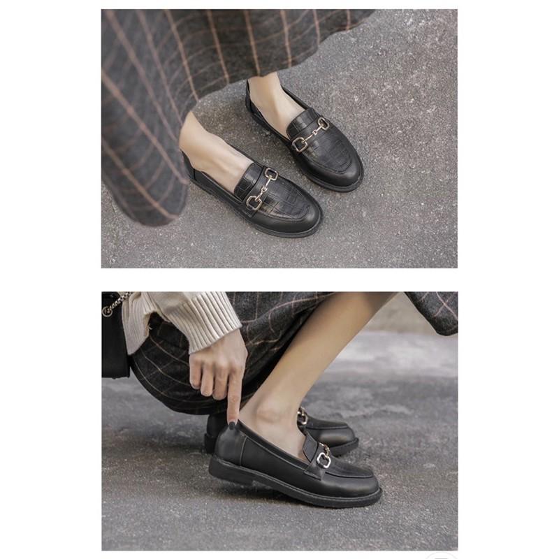 ẢNH THẬT - Giày búp bê nữ 3cm dáng loafer. Mẫu moca lười xỏ da mềm cao cấp. Đế bệt ulzzang  có sẵn tại Hà Nội