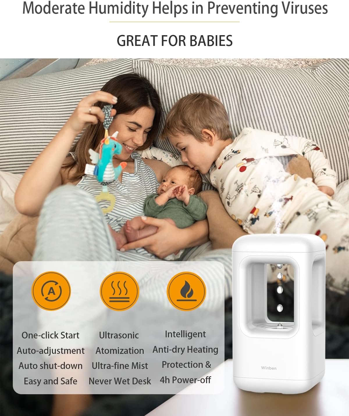 Máy Phun Sương Tạo Độ Ẩm Không Khí Xiaomi Beiwei KLS-08 Dung Tích 3L Lít - Hàng Nhập Khẩu