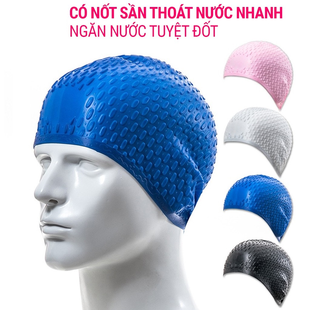 Mũ Bơi Người Lớn, Trẻ Em Silicone Siêu Co Giãn – Chọn Màu, Siêu Bền, Siêu Mềm, Chống Thấm Nước Loại Có Gai - Hàng Chính Hãng dododios