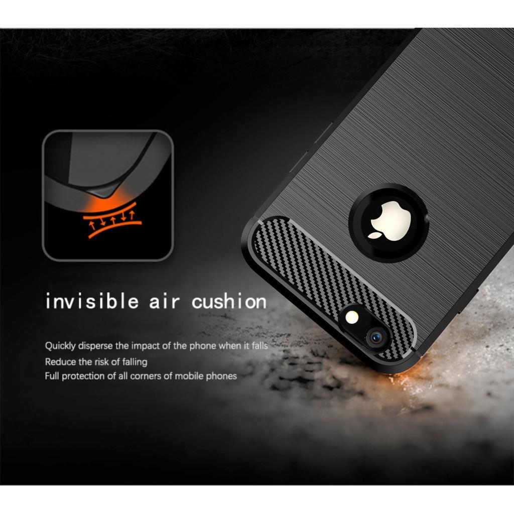 Ốp lưng cho iPhone 6 6s dẻo Cacbon phay xước chống sốc chống vân tay