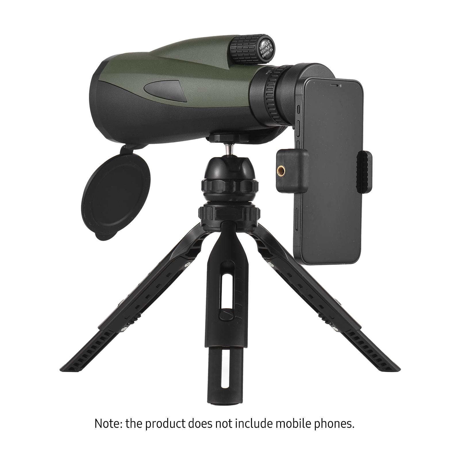 10-30x60 Zoom Monocular BAK4 Prism Waterproof Monocular Phone Telescope for Wildlife Birds Watching Camping Hiking Tourism Living Concert
