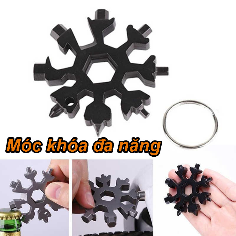 Móc khóa ô tô xe máy hình bông tuyết đa năng dụng cũ hữu ích Shiper phượt du lịch