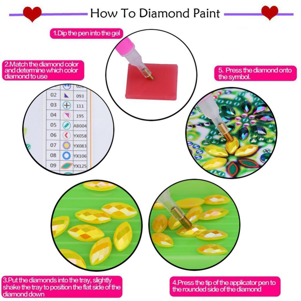 DIY 5D Special Shape Diamond Painting by Number Kit for Beginenrs Crystal Rhinestone Picture Art Craft Home Wall Decor 11.8 x 11.8cm
