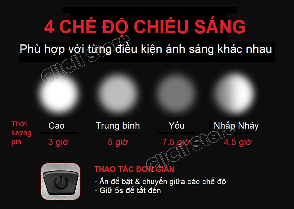 Đèn Chiếu Sáng Ban Đêm Gắn Xe Đạp, Thời Gian Chiếu Sáng Đến 7,5 Giờ, Hàng Nhập Khẩu