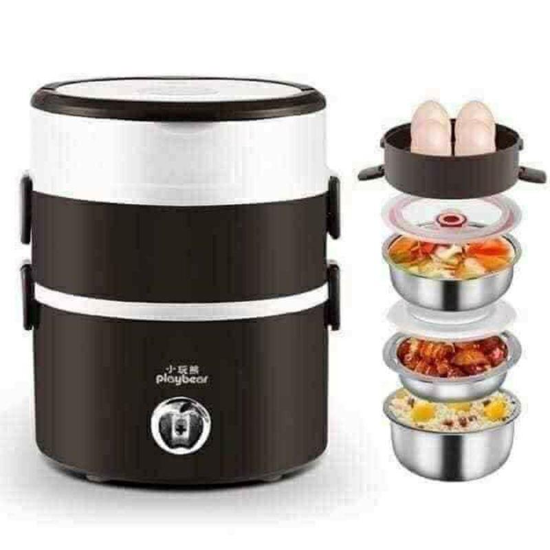 Hộp cơm cắm Điện 3 tầng ruột inox giữ nhiệt
