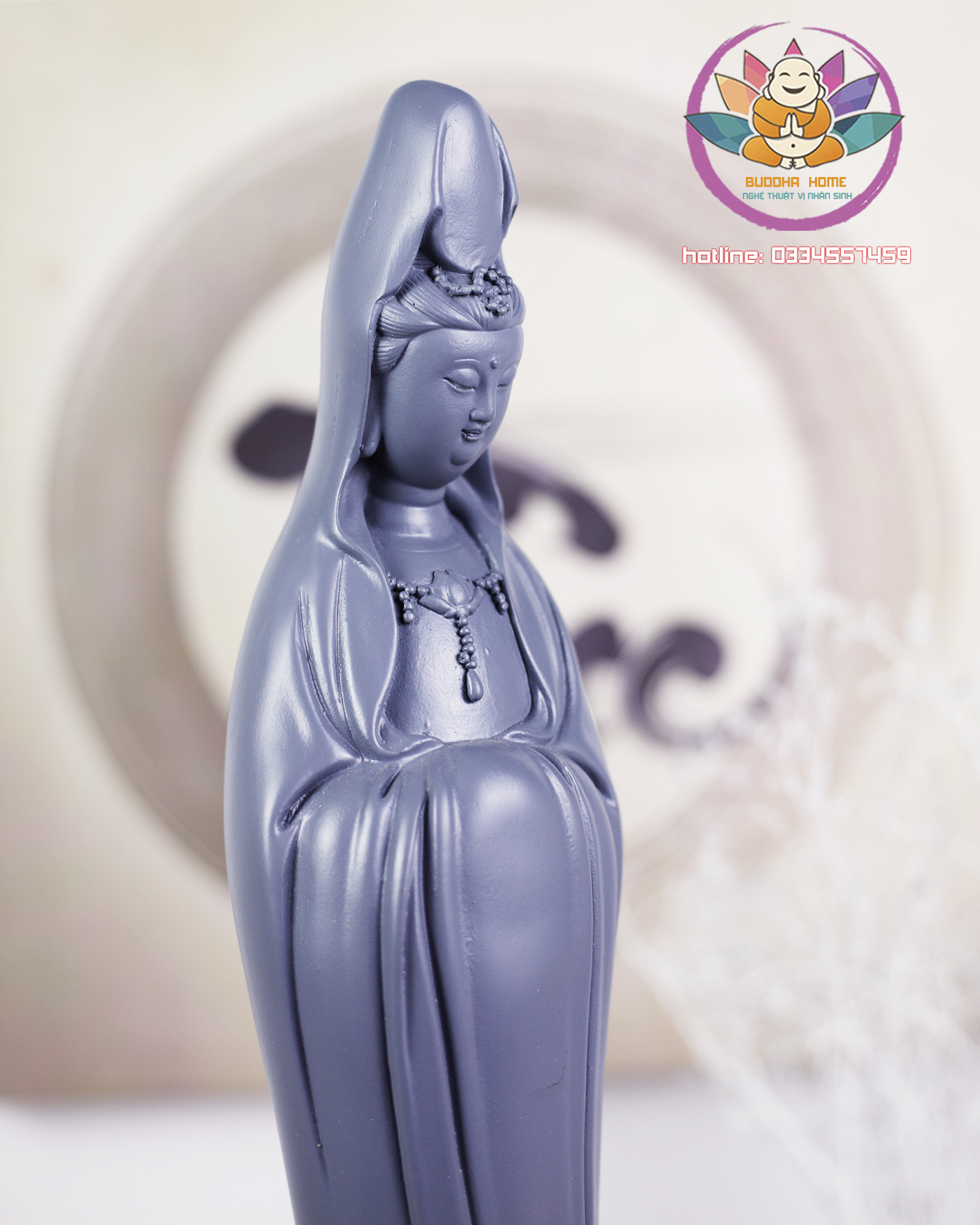 Tượng Phật Quan Âm cao 40cm trang trí nội thất nhà cửa- phong thủy