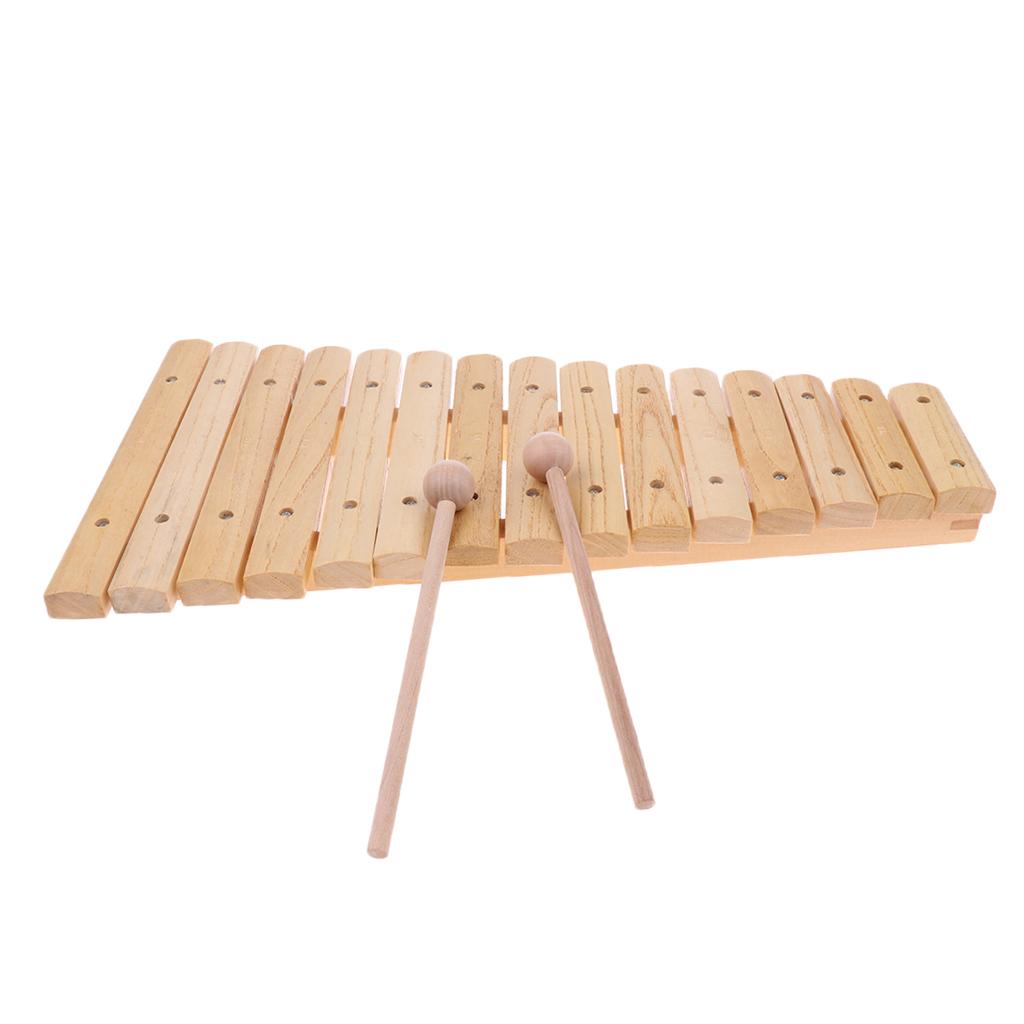 Sunnimix Gỗ Đàn Gõ Xylophone Giáo Dục Đồ Chơi Âm Nhạc 15 Màu W/Be Vồ Cho Đồ Chơi Trẻ Em