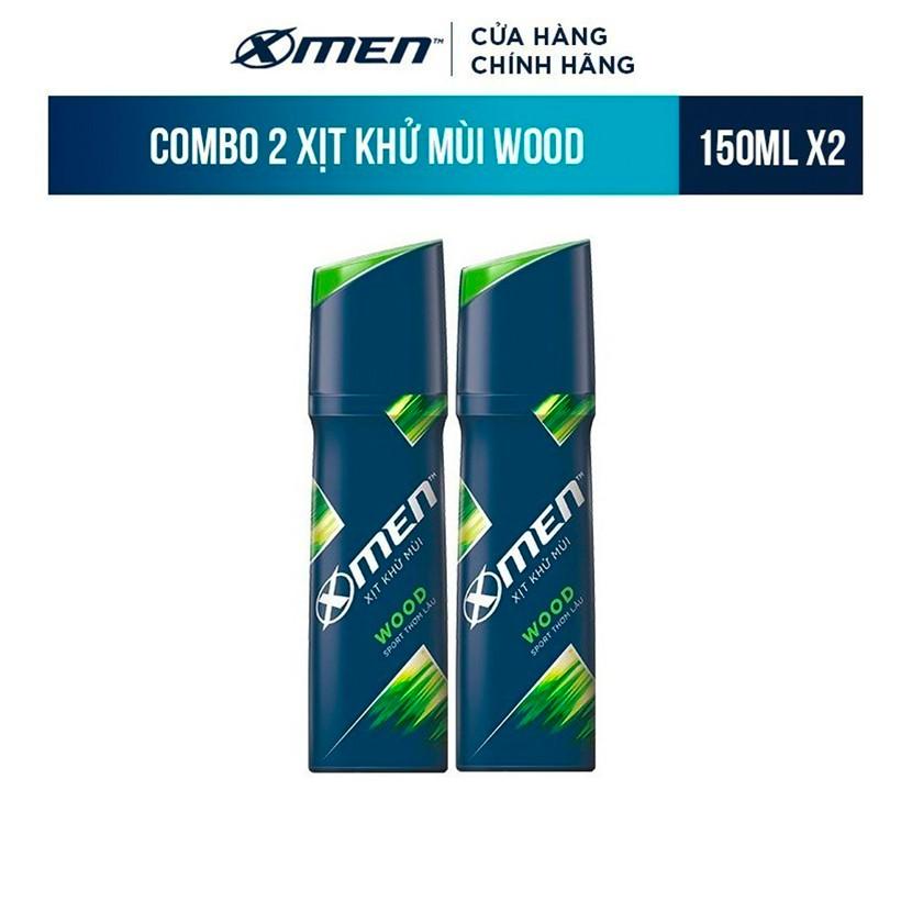 Combo 2 Xịt khử mùi X-men Wood 140ml/chai