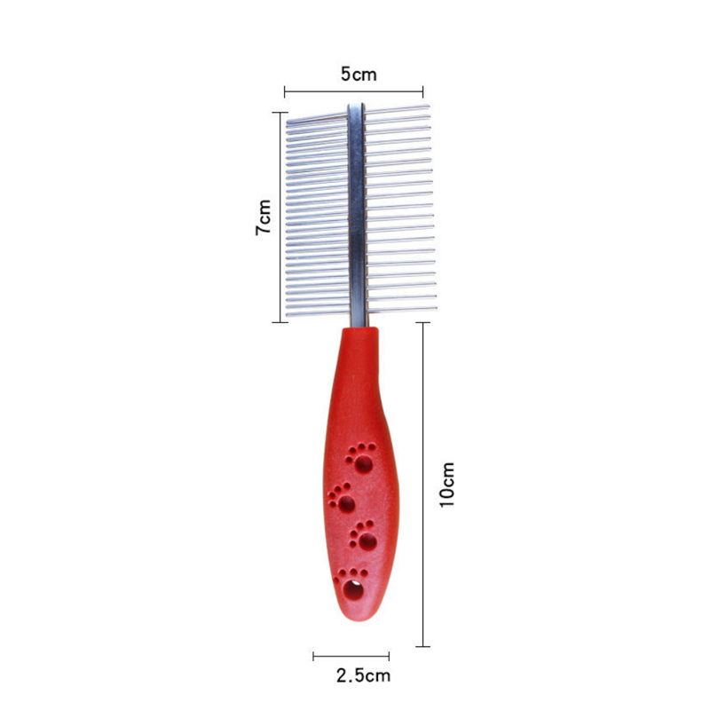 Lược Chải Lông Chó Mèo Inox Hai Mặt Có Tay Cầm