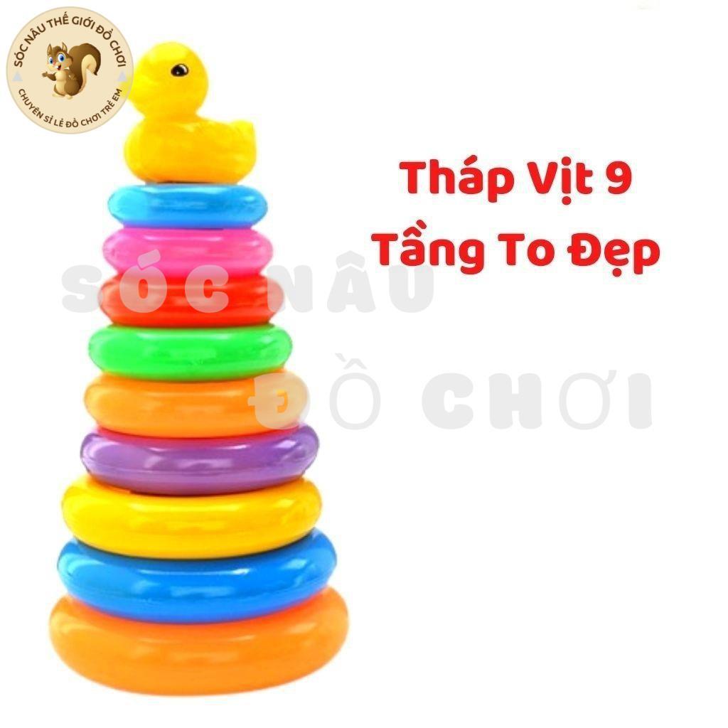 Đồ chơi THÁP XẾP CHỒNG 9 vòng tròn CẦU VỒNG VỊT size SIÊU TO giúp bé phát triển TƯ DUY Sóc Nâu