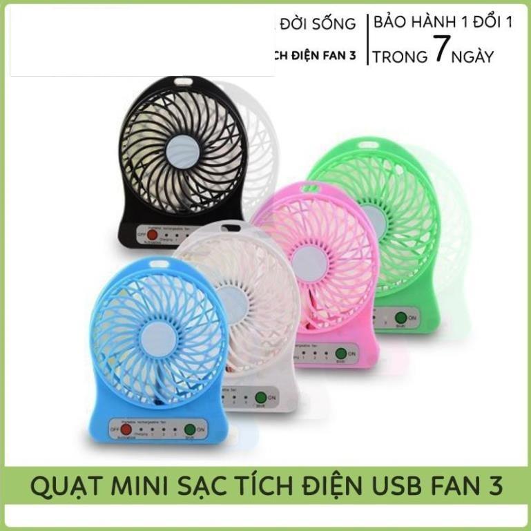 Quạt Mini Sạc Tích Điện Để Bàn Cầm Tay 3 Chế Độ Đèn, Siêu Mát, Siêu Tiện Dụng Cho Mùa Hè 2021