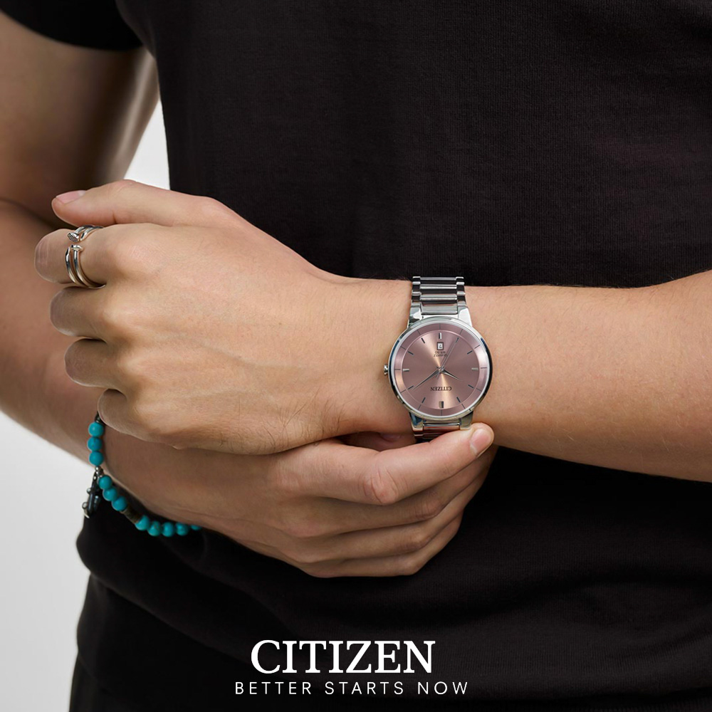 Đồng Hồ Nam Citizen Dây Thép Không Gỉ BI5120-51Z - Mặt Hồng (40mm)