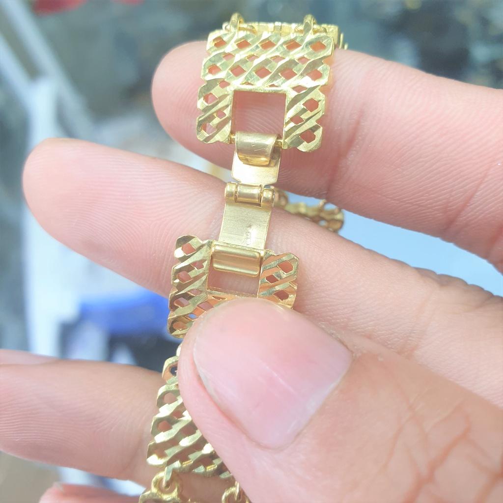 Lắc Tay Chữ X Bản To Vàng Vonfram Cao Cấp-Dùng vĩnh viễn tắm rửa thoải mái