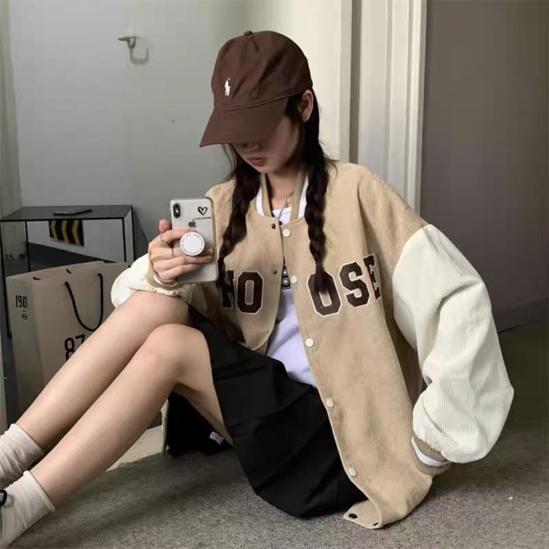 Áo khoác bomber nam nữ thu đông choose, vải nhung tăm 2 màu năng động