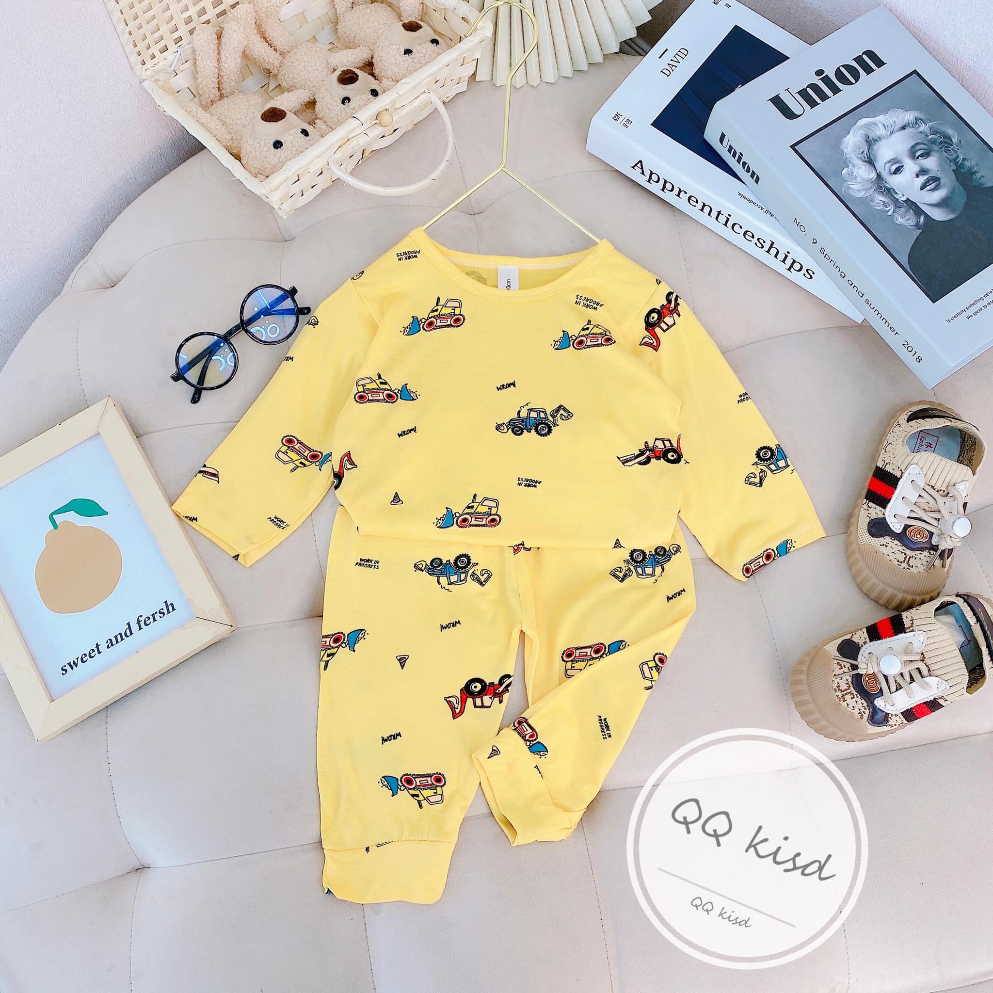 Bộ thun lạnh Minky mom dài tay mẫu mới chất đẹp cho bé