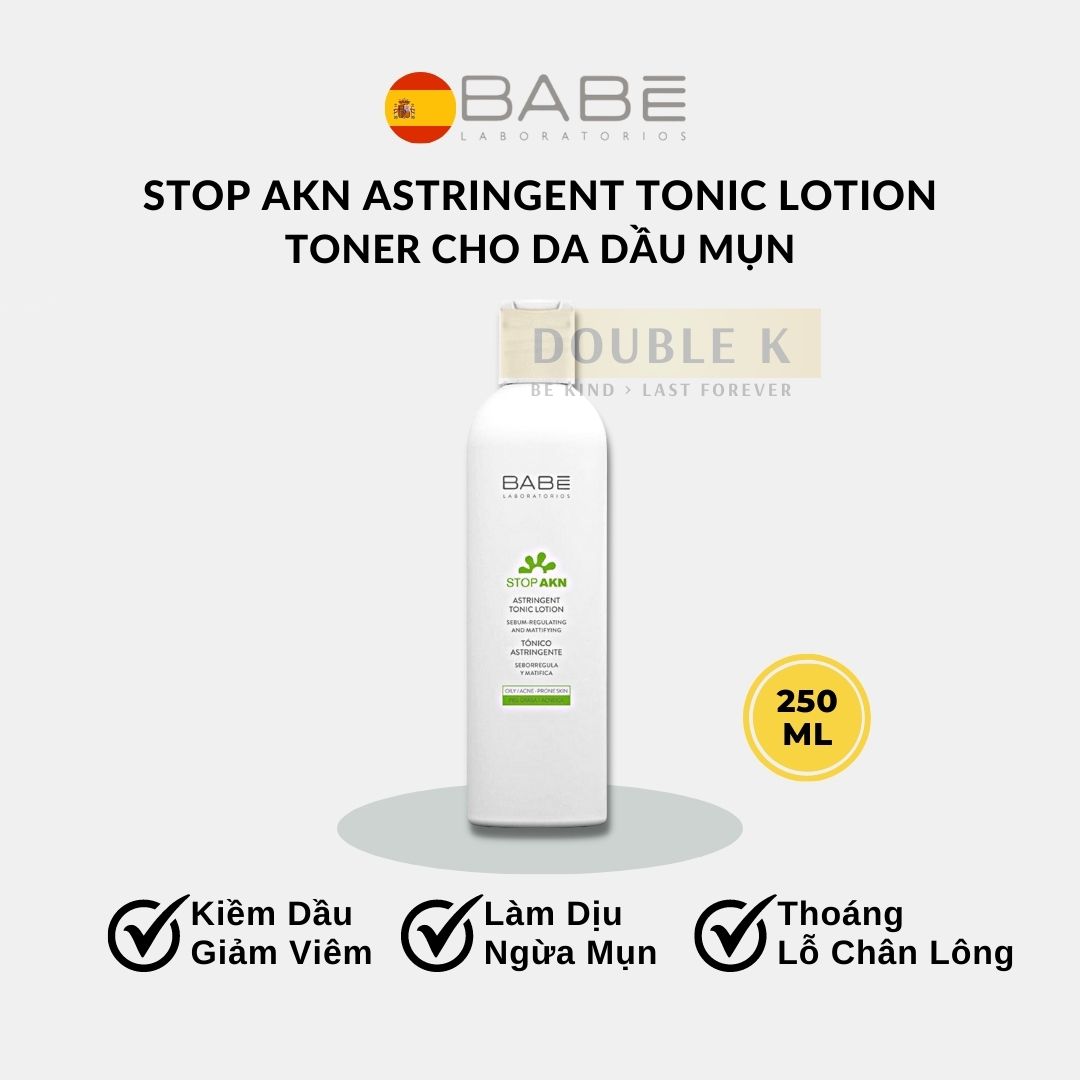 Toner Cho Da Dầu Mụn BABE Stop AKN Astringent Tonic Lotion - Double K