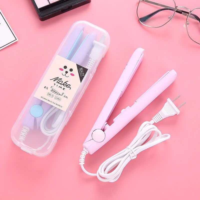 Phụ kiện tóc -Dụng cụ dập tóc   mini có hộp ,  nhiều chức năng , nhỏ gọn tiện lợi khi đi du lịch