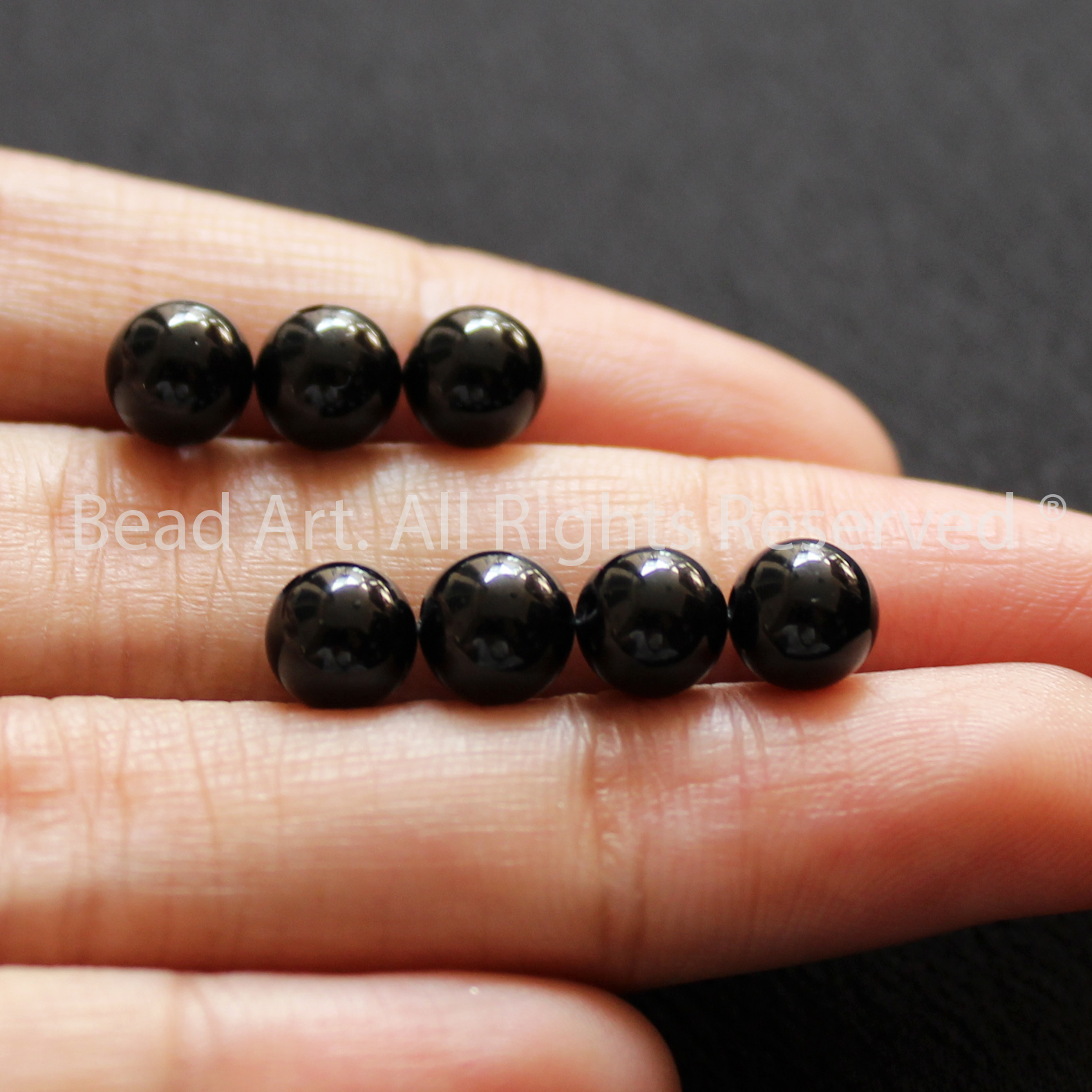 6MM Đá Tourmaline Đen Tự Nhiên Loại A, Mệnh Mệnh Thuỷ, Mộc, Đá Phối Vòng Tay Phong Thuỷ, Chuỗi Hạt - Bead Art