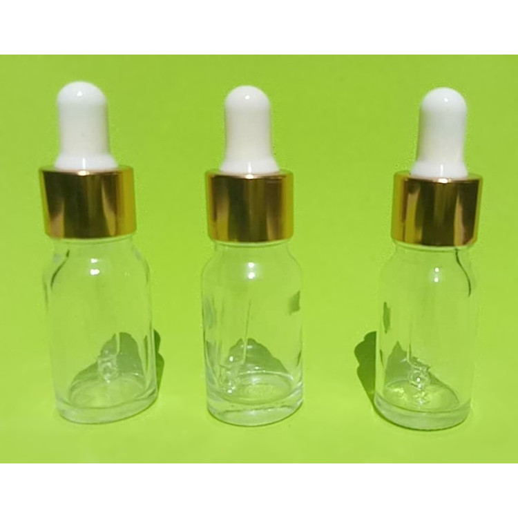 Combo 12 Chai thả hút thủy tinh trong suốt nắp vàng 10ml