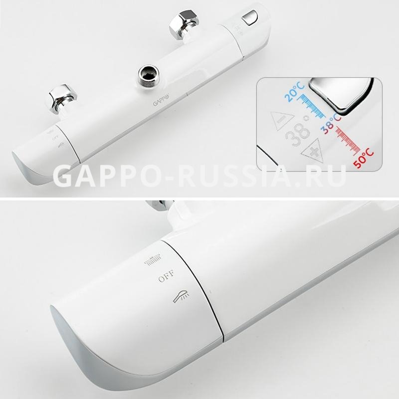 Sen cây tắm Khóa Nhiệt Độ Phủ Sứ Gappo G2403-58 chính hãng Nga Nhập Khẩu