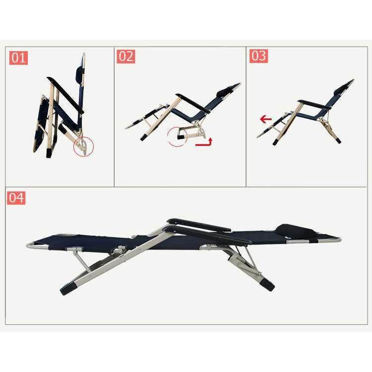 Re0254 Ghế xếp nằm ngủ trưa văn phòng thư giãn - Ghế xếp khung thép gấp gọn tiện lợi