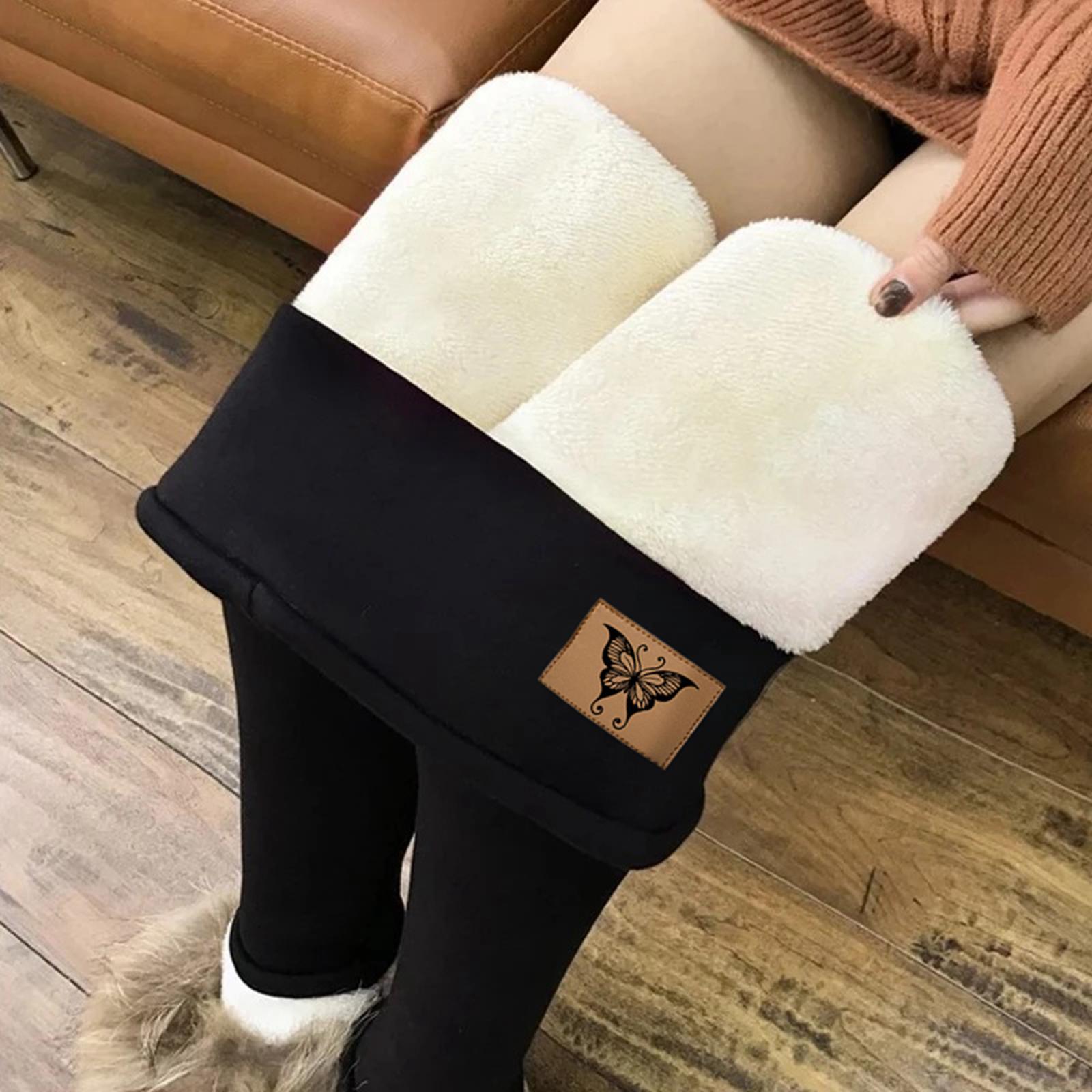 Women Fleece Lined Leggings Elastic Tights Trouser Comfortable Thermal Pants