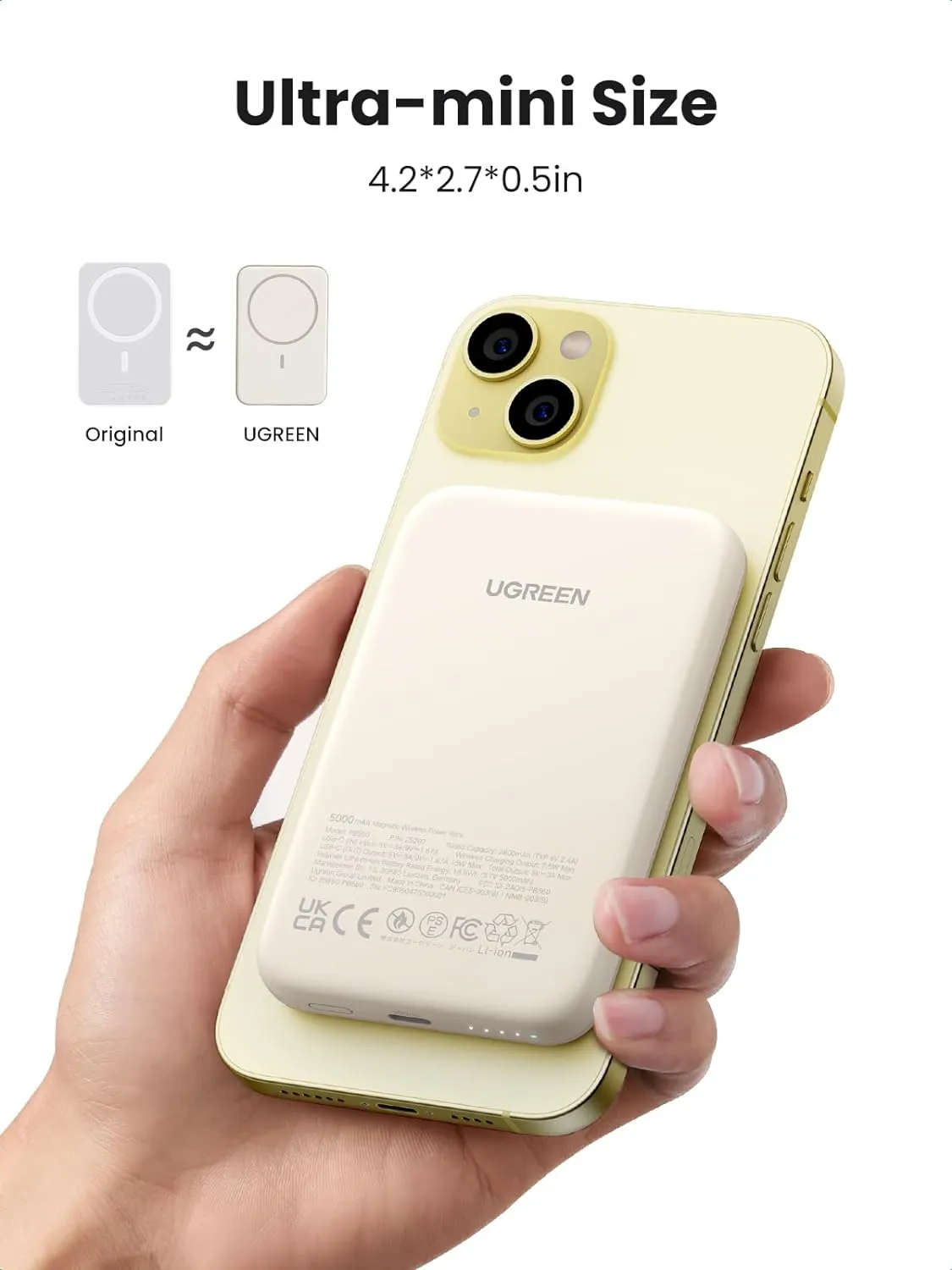 Sạc dự phòng UGREEN 5000 - 10000mAh Magnetic Wireless Power Bank PB560 / PB561 / 25207, 25208, 25866, 25208, 35279 - Hàng chính hãng