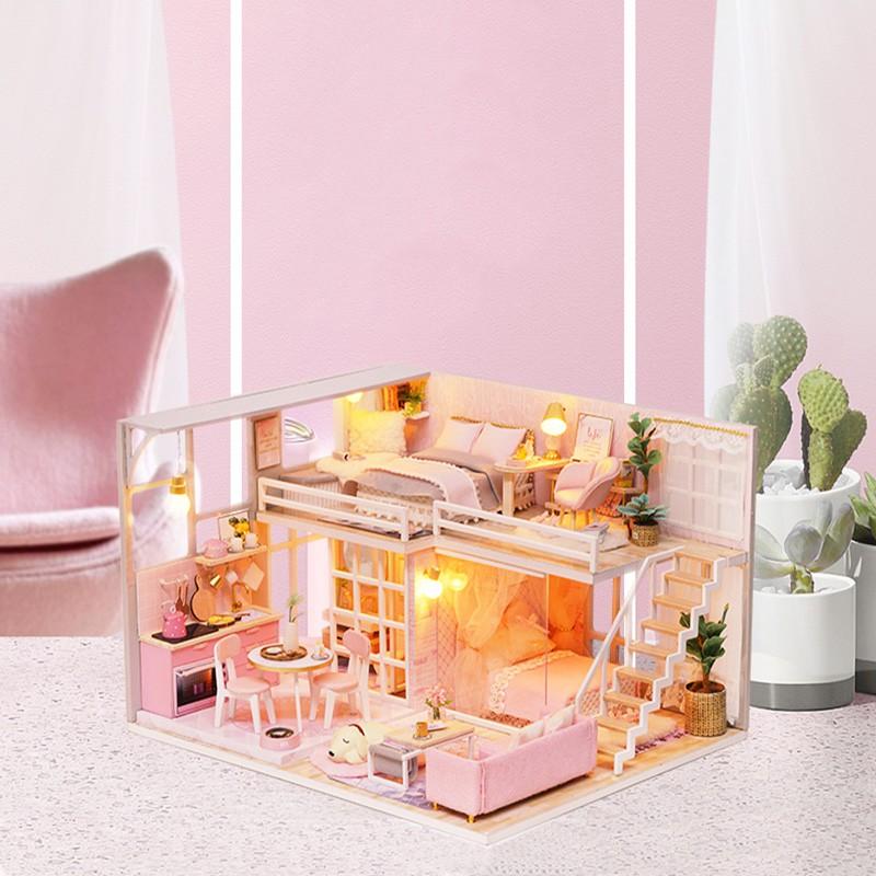 Mô hình nhà DIY Doll House Girlish Dream Kèm Mica Chống bụi