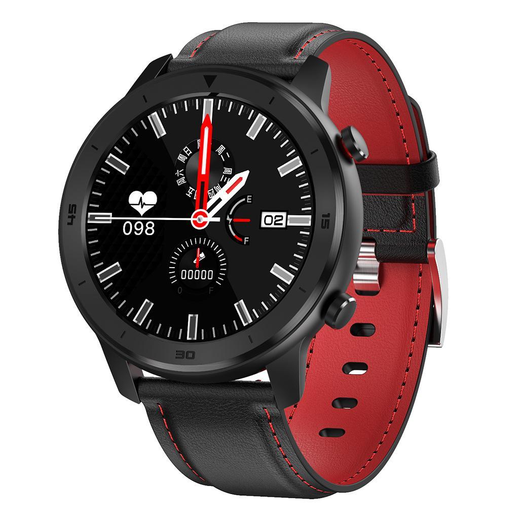 DT78 Smart Wrist Watch Bracelet Heart Rate Black PU Leather