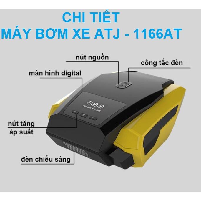 Bơm lốp ô tô, xe hơi điện tử tự ngắt, máy bơm lốp ô tô { bản cao cấp, xịn xò - màu vàng