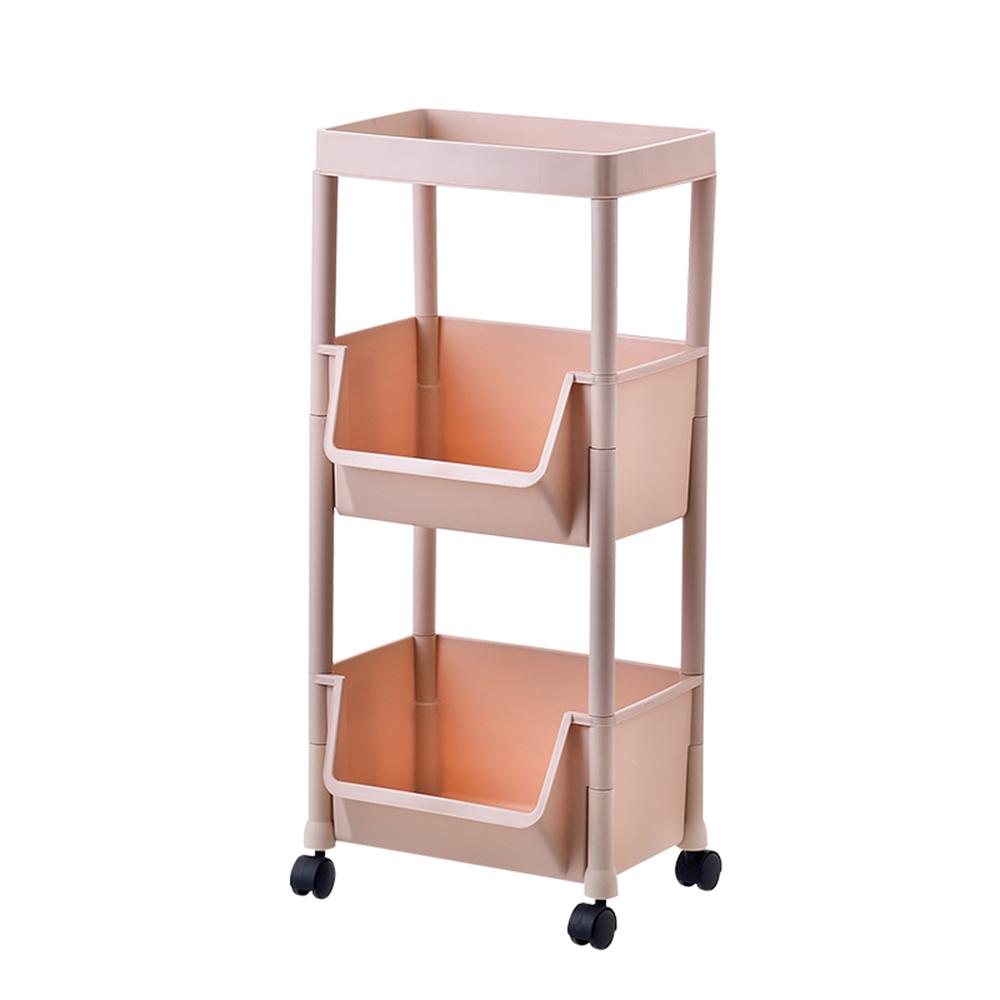 Kệ nhà bếp ba tầng có bánh xe đẩy tiện lợi sắp xếp thực phẩm, hủ gia vị gọn gàng