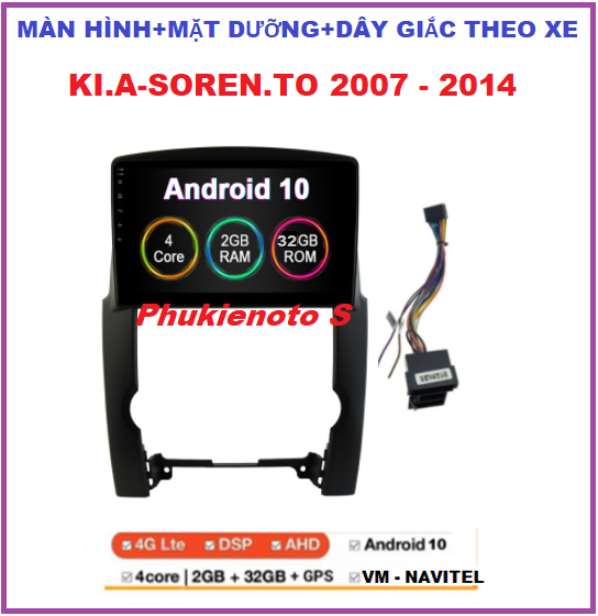 Bộ Màn hình ô tô KI.A SOREN-TO đời 2007-2014 lắp sim 4G-kết nối wifi ram2G-rom32G có TIẾNG VIỆT, Màn hình DVD androi lắp chung nhiều dòng xe,xem camera, youtobe...màn hình ô tô giá rẻ,đầu dvd xe hơi-Dvd oto, màn hình dvd ô tô KÈM MẶT DƯỠNG.