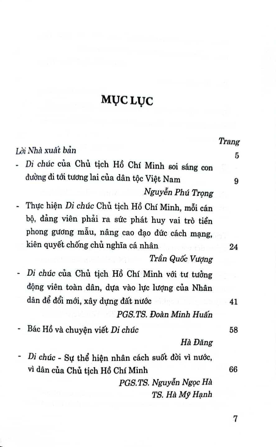 Di chúc Bác Hồ mãi là ánh sáng soi đường cho dân tộc Việt Nam