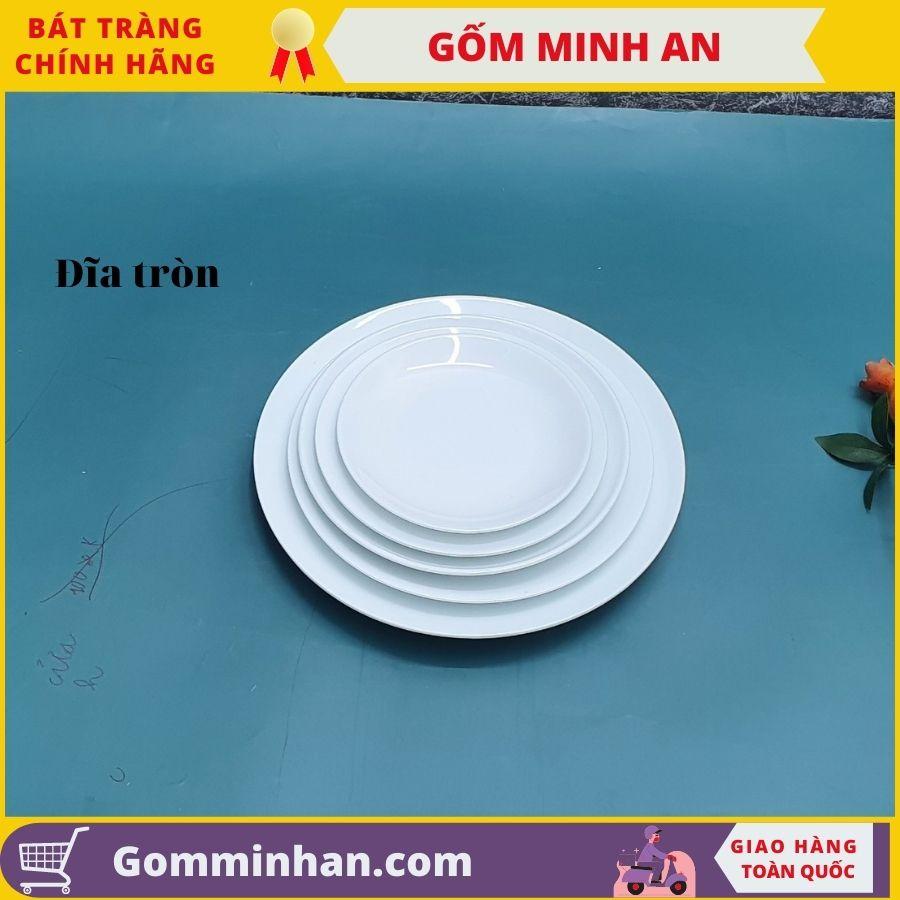 Đĩa Tròn Sứ Trắng Cao Cấp Bát Tràng- Gốm Sứ Bát Tràng- Gốm Minh An