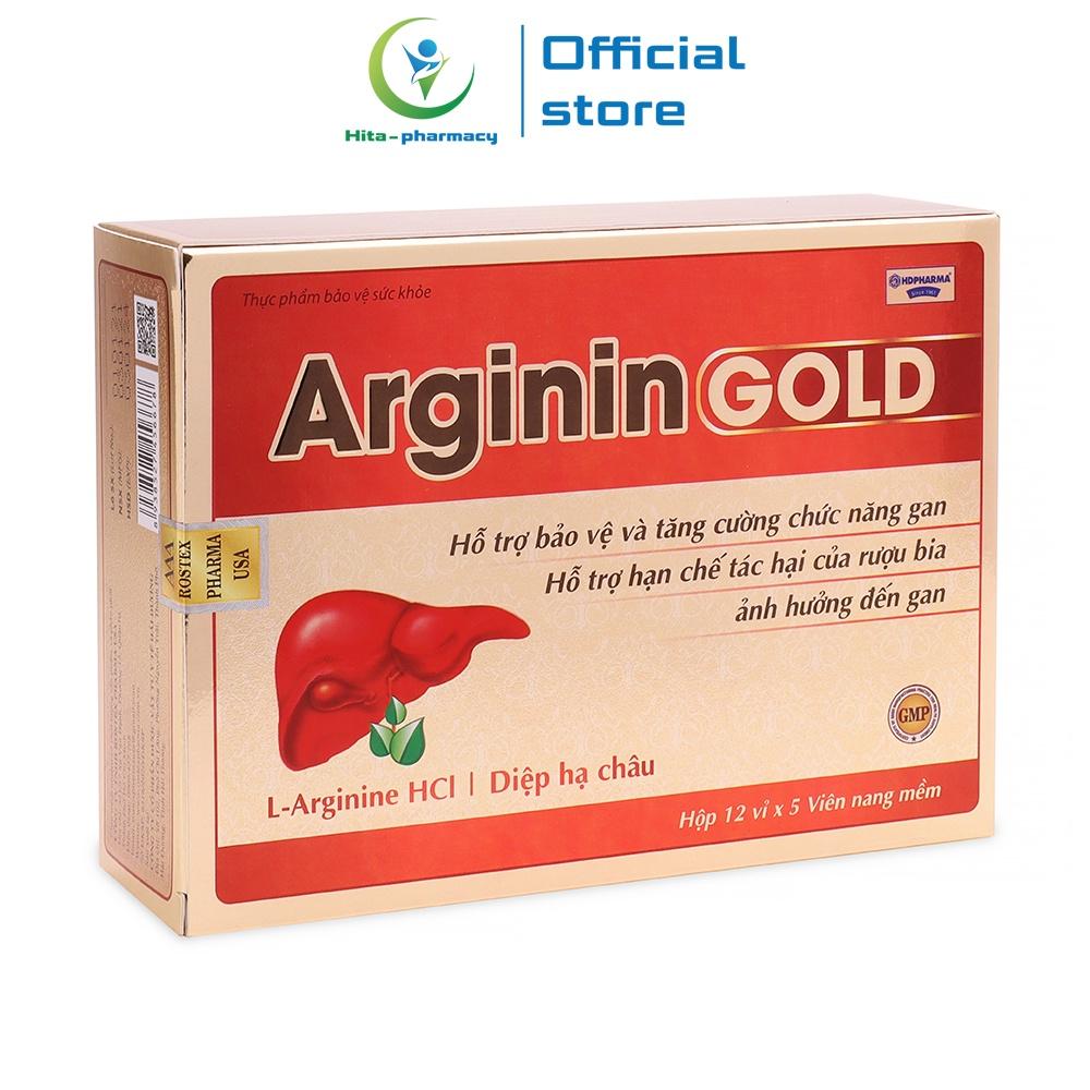 Bổ gan Arginin Gold HDPHARMA giảo cổ lam, diệp hạ châu giảm viêm gan 60 viên