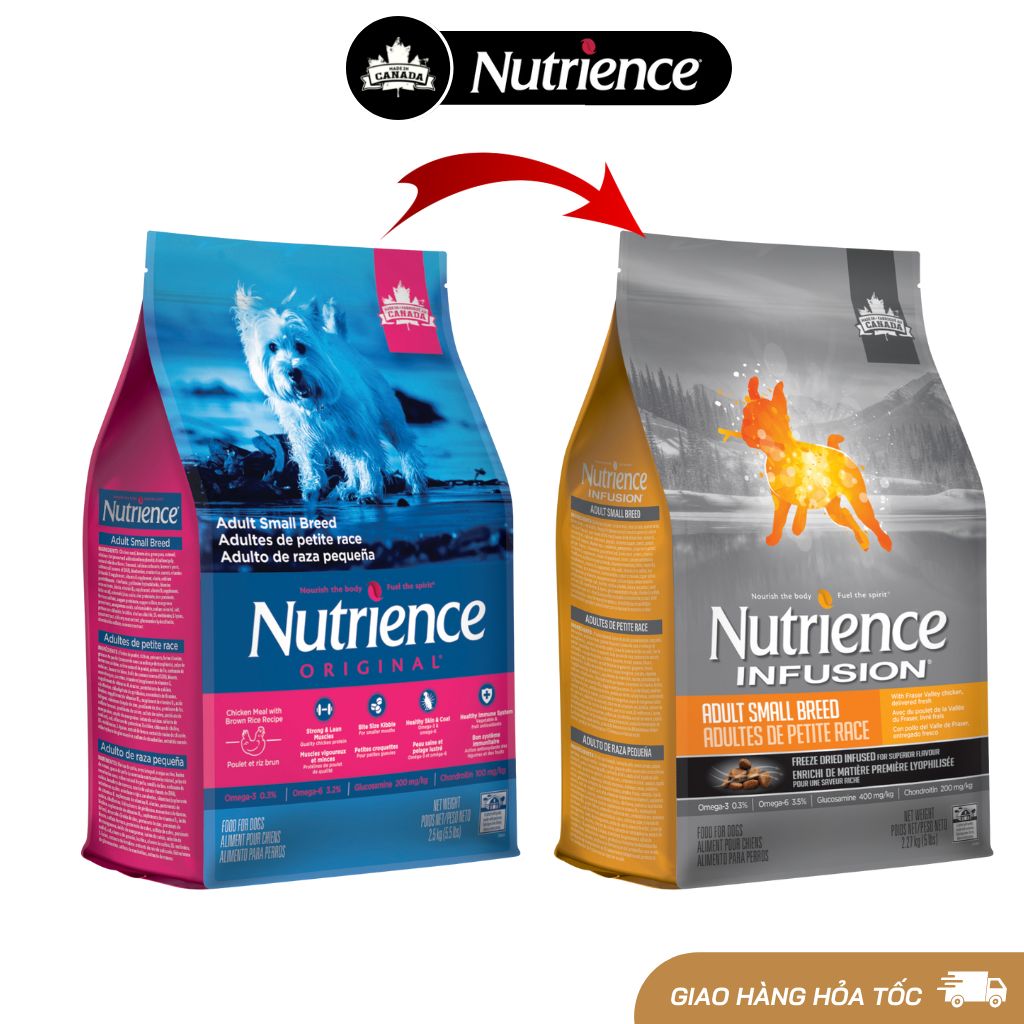 Thức Ăn Cho Chó Giống Nhỏ Nutrience Infusion Bao 2.27kg - Thịt Gà, Rau Củ &amp; Trái Cây Tự Nhiên