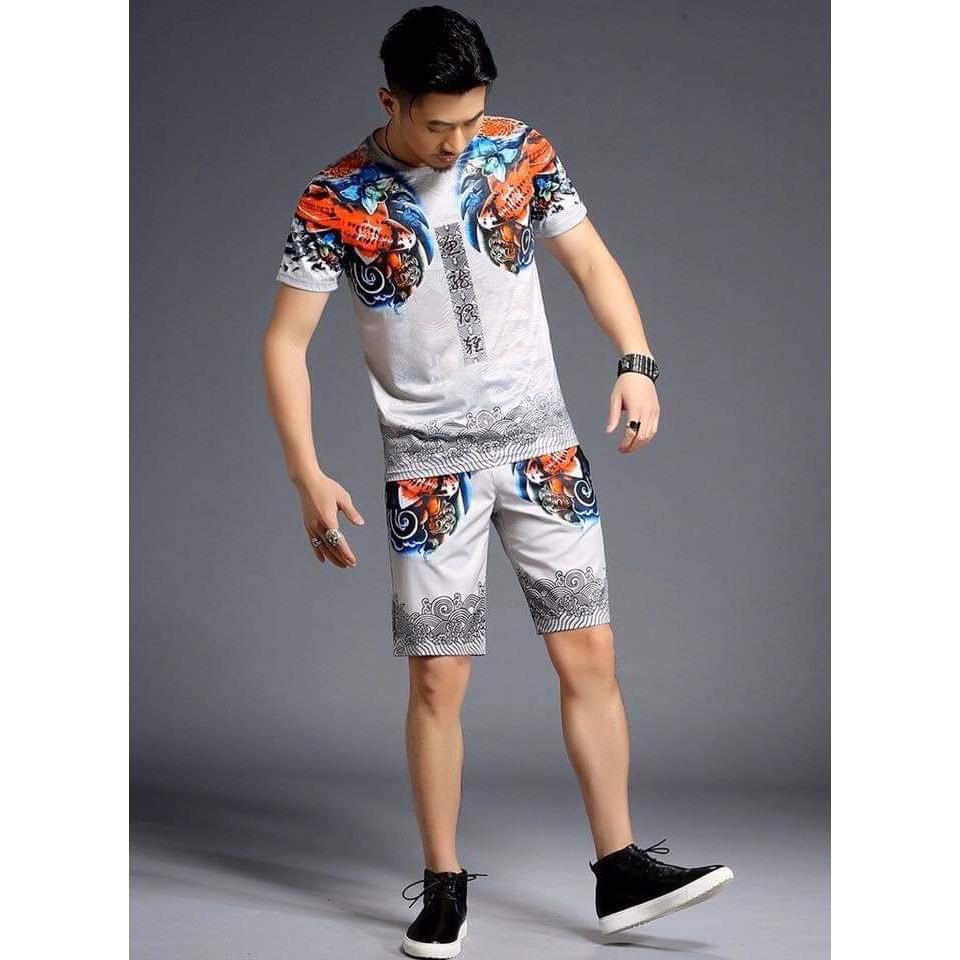 Bộ Thun Hè Nam 3d Cao Cấp Chất Thun Cotton Co Dãn 4 Chiều