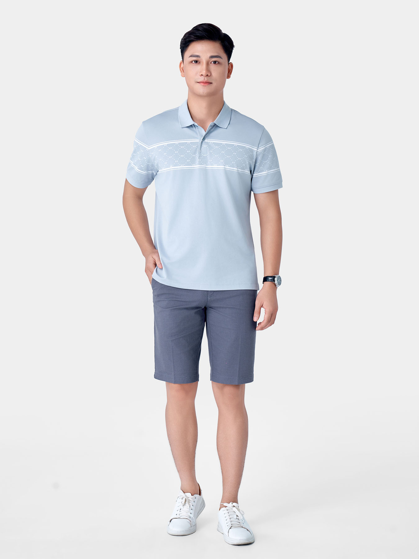 Áo Polo Nam 5S FASHION Họa Tiết Monogram Nổi Bật, Sang Trọng, Lịch Lãm (APC24027)