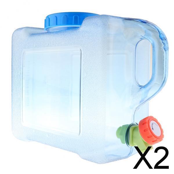2xOutdoor Camping Travel Car Water Bucket Water Carrier Canister 5L
