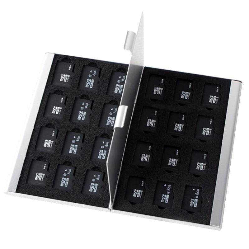 Hộp Đựng Thẻ Nhớ Màu Bạc Bằng Nhôm Cho Thẻ Nhớ TF Micro SD 24
