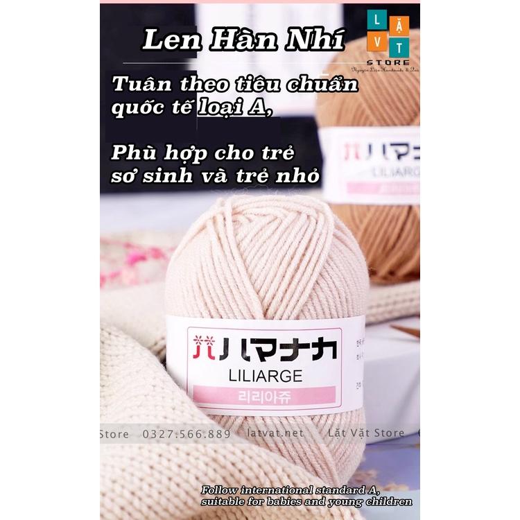 50 màu Len Hàn Nhí Sơi dòng 4 sợi - len dùng để đan, móc, quần áo trẻ em, làm thú nhồi bông, handmade