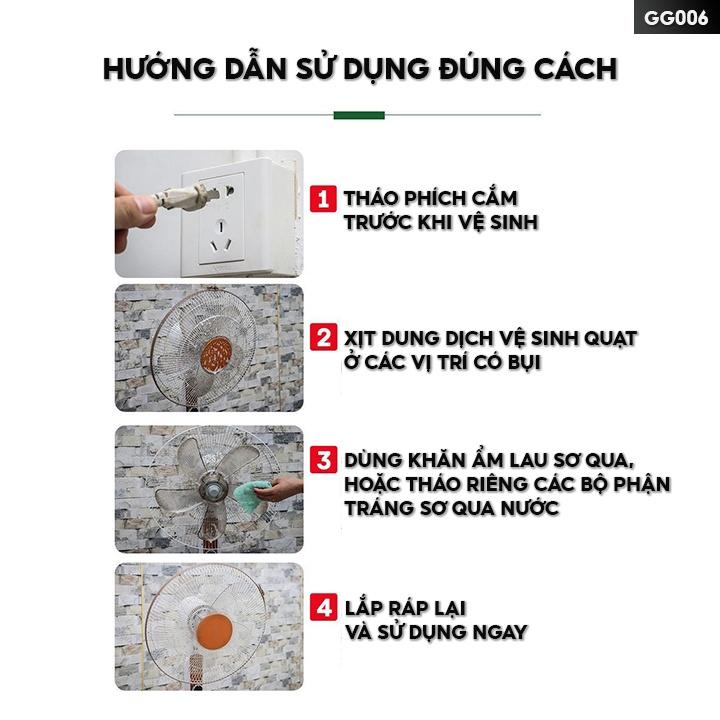 Chai Xịt Làm Sạch Máy Lạnh Vệ Sinh Điều Hoà Khử Khuẩn Cho Quạt Gió Gia Dụng GG006