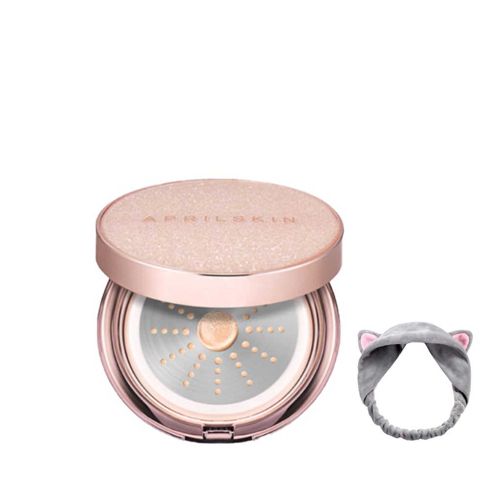 Phấn Nước Che Phủ Hoàn Hảo, Cho Làn Da Mịn Màng AprilSkin Magic Essence Mist Cushion SPF50+/PA++++ 13g + Tặng Kèm 1 Băng Đô Tai Mèo ( Màu Ngẫu Nhiên)