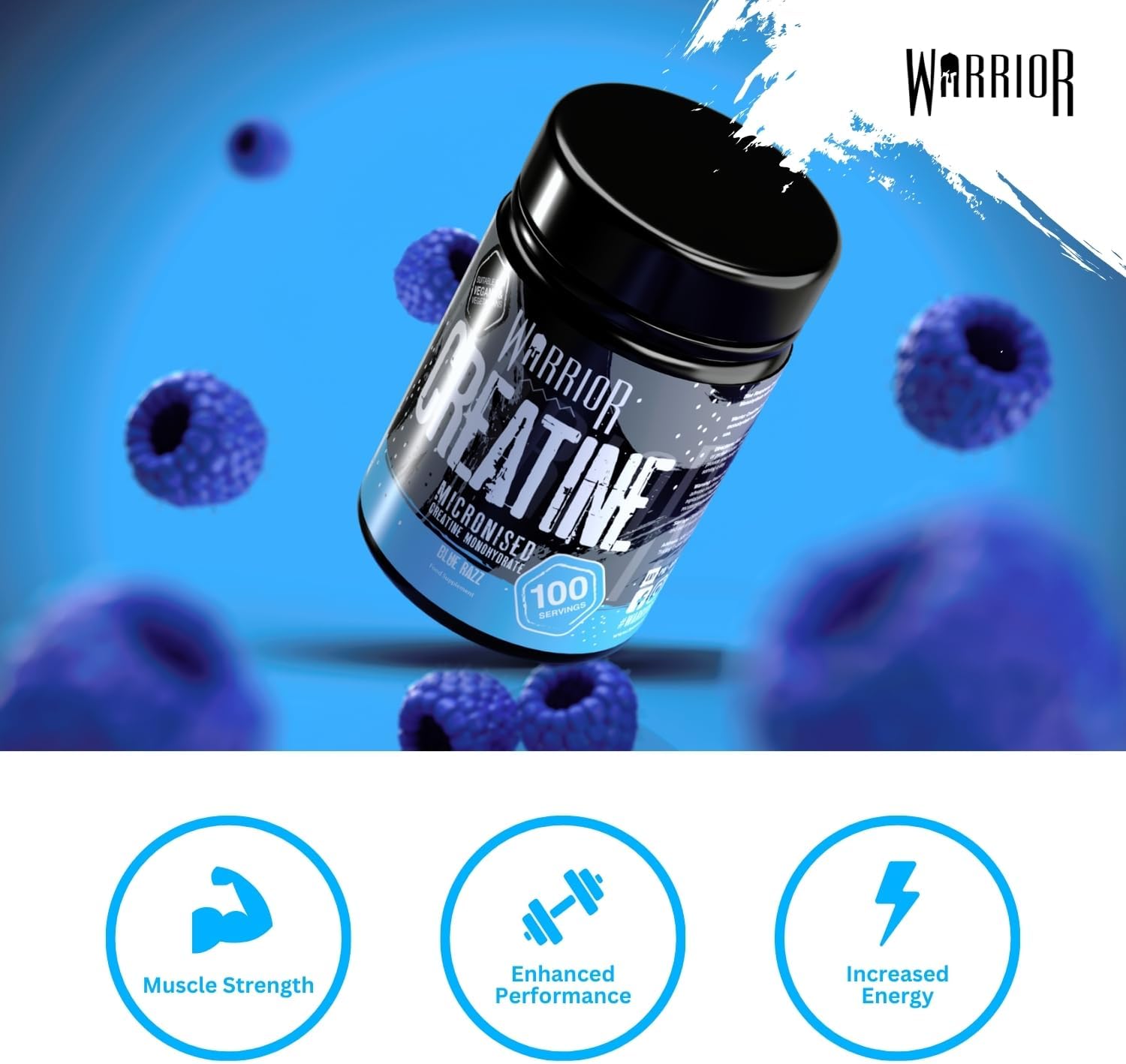 Warrior Creatine 500g - Hỗ Trợ Tăng Sức Mạnh, Sức Bền Năng Lượng Pre Workout, Bổ Sung Trước Khi Tập Của Anh
