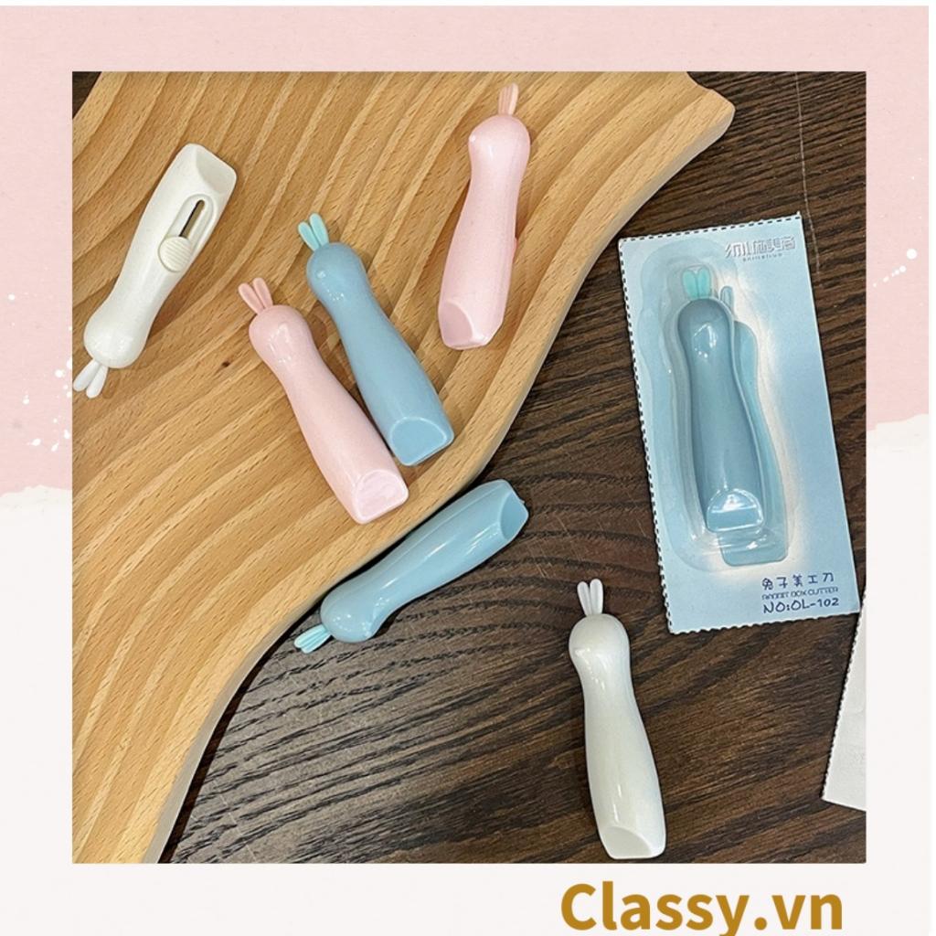 Dao rọc giấy mini Classy tai thỏ dễ thương trơn màu PK644