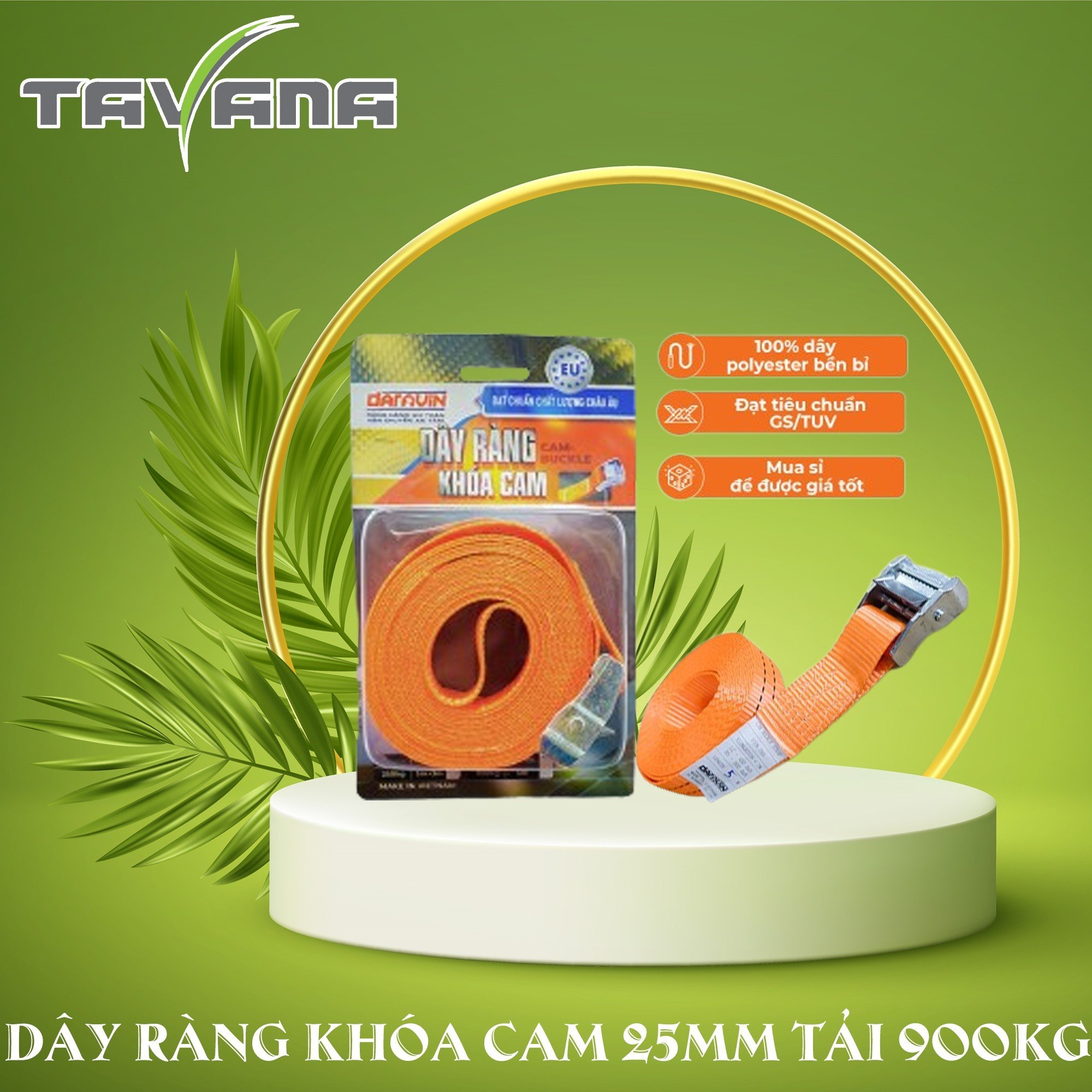 Dây Chằng Hàng Khóa Cam Bản 35mm Tải 900kg